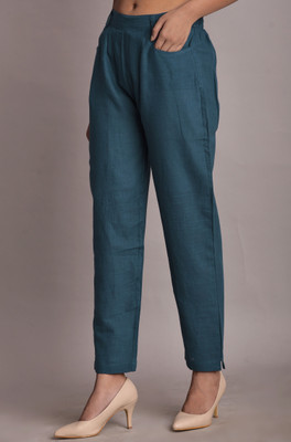 hkf Regular Fit Women Light Blue Trousers