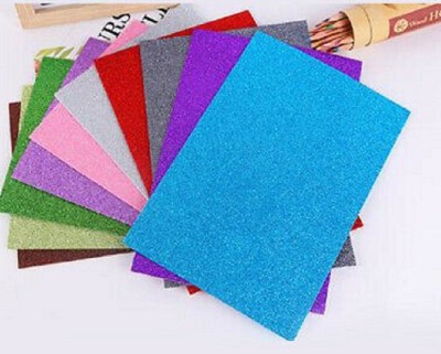 Art Street A4 Glitter EVA Foam Sheet (10 Sheets Shiny & Glittery Multicolored Color) Multicolor A4 Size 2 MM Thick,