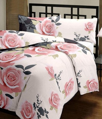 SECREATIONS Floral Double Dohar for  AC Room(Microfiber, Pink)