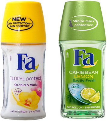FA Floral Protect WithCaribbean Deodorant Roll-on  -  For Men & Women(50 ml, Pack of 2)