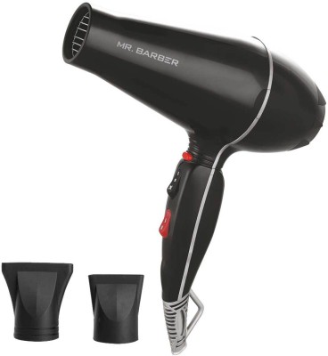 Mr. Barber Airmax with 2 Air Flow Detachable Nozzles - Professional Hair Dryer 2400 Watts Hair Dryer(2500 W, Black)