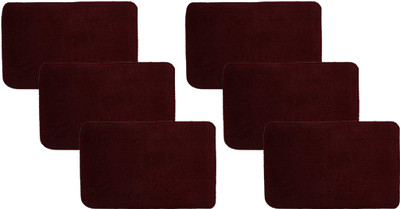 KUBER INDUSTRIES Microfiber Door Mat(Maroon, Free, Pack of 6)