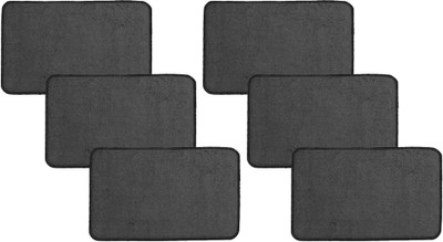 KUBER INDUSTRIES Microfiber Door Mat(Grey, Free, Pack of 6)
