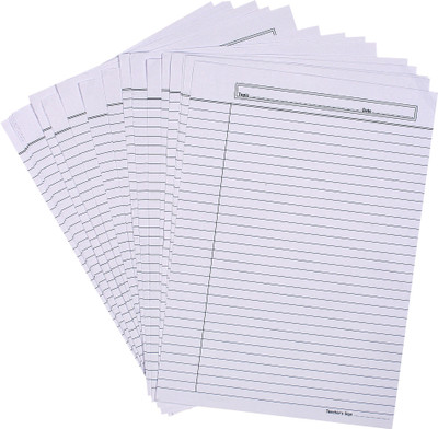 snow crafts White Colour Both Side Ruled A4 85 gsm Project Paper(Set of 1, White)