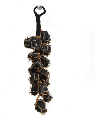 Shubhanjali Black Tourmaline Rough Chunks Vaastu Door Hanging Decorative Showpiece  -  19 cm(Stone, Black)