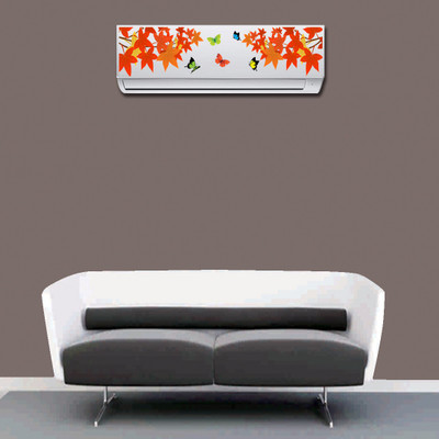 RANGOLI 90 cm Air Conditioner Beautiful Leaf With Butterfly Sticker 168 Self Adhesive Sticker(Pack of 1)