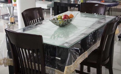 Liv Solid 4 Seater Table Cover(Clear, PVC)