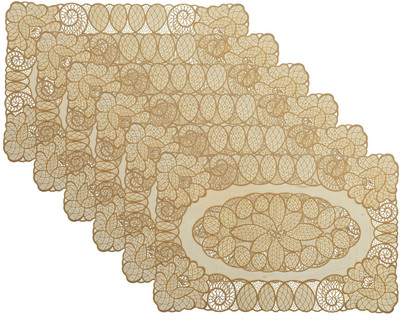 KUBER INDUSTRIES Rectangular Pack of 6 Table Placemat(Yellow, Plastic)
