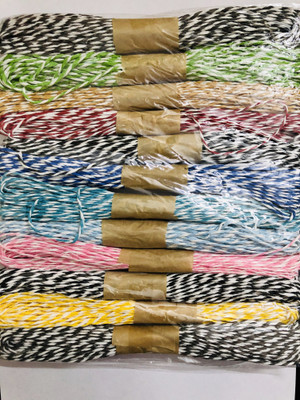 Paaroots Pack of 12 (120 mtrs) Multi-Coloured Twisted Paper Rope Threads (Raffia Rope) for DIY Art and Craft Projects and Decoration