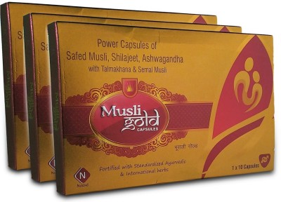 Nukind Musli gold capsules with ashwagandha,shilajeet(Pack of 3)