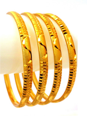 R R C Enterprises Brass Gold-plated Bangle Set(Pack of 4)