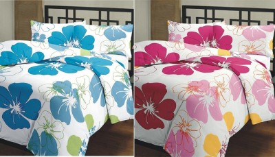 kush enterprises Floral Single AC Blanket for  AC Room(Microfiber, Blue and Pink)