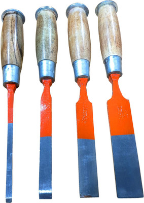 Epraiser High Quality Wodden Detachable Handle Chisel Set of 4 pcs Firmer Chisel Set(Pack of 4)