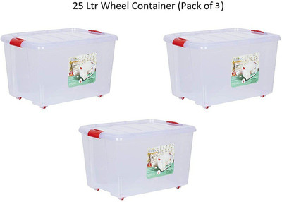 AMAZE Enterprise Plastic Utility Container  - 25 L(Pack of 3, White)