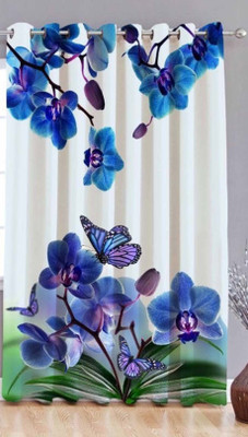 SR Collection 214 cm (7 ft) Door Polyester Room Darkening Curtain Single Curtain(Multicolor, Printed)