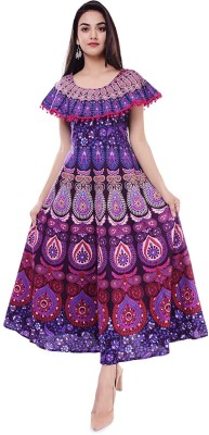Parii Fashion Jaipur Flared/A-line Gown(Purple)