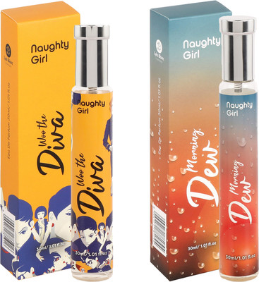 Naughty Girl Luxury EDP Woo the Diva With Morning Dew Perfumes for Women (30ml x 2) Eau de Parfum  -  60 ml(For Women)