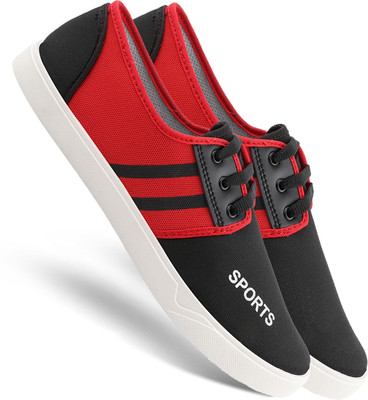 Chevit 168 Smart Red Lace-Ups Casuals for Men Sneakers For Men(Red, Black)