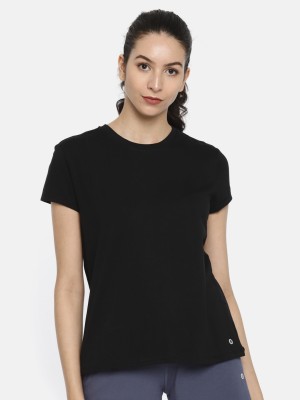 HRJ CREATION Solid Women Round Neck Black T-Shirt