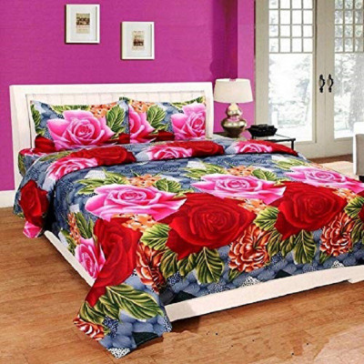 RJV CREATION 240 TC Polycotton King Printed Flat Bedsheet(Pack of 1, Multicolor)