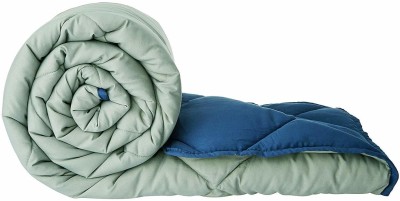 Relaxfeel Solid Double Comforter for  Heavy Winter(Polyester, Blue, Grey)