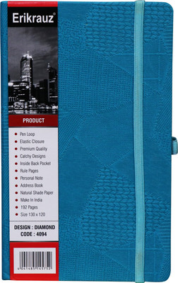 ERIKRAUZ Diary-notbook A5 Diary single rule 192 Pages(nevy blue)