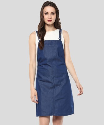 STYLESTONE Women Pinafore Blue Dress