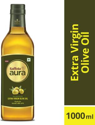 Saffola Aura Extra Virgin Olive Oil Plastic Bottle  (1 L)