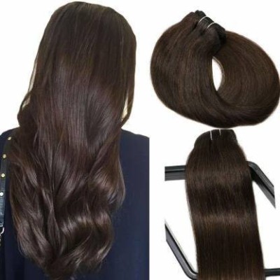 HEROSHIV INDIA Beautiful Look Platinum Quality Brown Straight 5 Clip In  Extension Hair Extension