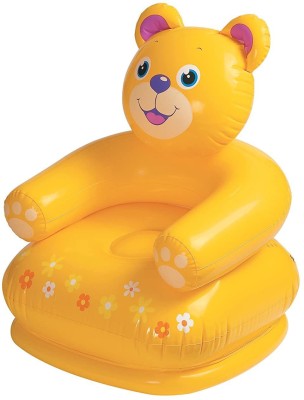 INTEX Happy Animal Bear Plastic Inflatable Sofa/ Chair(Yellow)