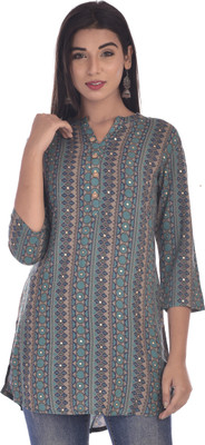 Divyank Women Geometric Print Straight Kurta(Multicolor)