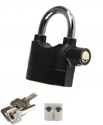Drunna Stainless Steel Alarm Lock for Anti Theft Motion Sensor Hard Lock - 1 Piece Lock(Black)