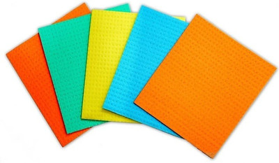 GLUCKLICH scrubber pad/scrubber sponge and scrubber/multi cleaning kitchen wipes,Wet-N-Wipe Wet Cellulose Cleaning Sponge Mop Scrub Sponge(Medium, Pack of 5)