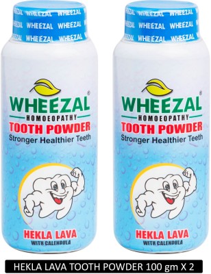 WHEEZAL HEKLA LAVA TOOTH POWDER WITH CALENDULA 100 gm BOTTLE - (PACK OF 2)(200 g, Pack of 2)