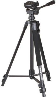 House Of Sensation Tripod-5858D Lightweight Camera Stand With Three-Dimensional Head & Quick Release Plate For Con Nion Sny Cameras Camcorders with Mobile Holder Mount For Android Phone Portable Adjustable Tripod (Silver, Black, Supports Up to 1500 g) Size 58 inch Tripod(Black, Supports Up to 1500 g