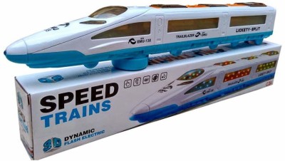 mega shine Transparent Bump N Go Metro Bullet Train for Kids with 3D Light(Multicolor)