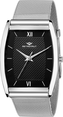METRONAUT Elegant Black Dial Square Shape Mesh Design Stainless Steel Strap Premium Watch for Men/Boys Analog Watch - For Men