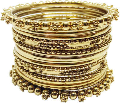Chrishan Alloy Gold-plated Bangle Set