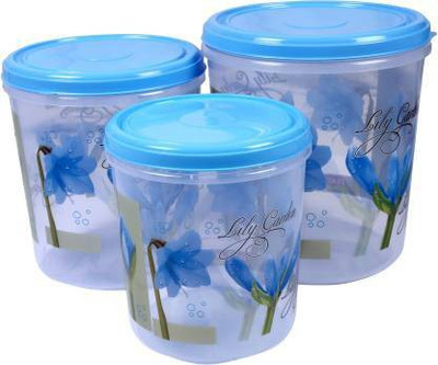 AK HUB Plastic Grocery Container  - 5000 ml, 7500 ml, 10000 ml(Pack of 3, Blue)