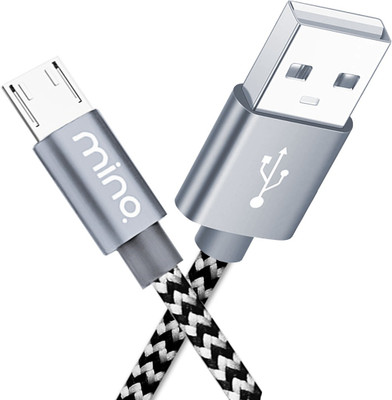 MINQ 1 M Data Cable Fast Charging Braided Micro Cable USB Charging cable 1 m Micro USB Cable(Compatible with Xiaomi, Vivo, Samsung, Mi Phone, Redmi, Realme, Oppo, Grey, One Cable)