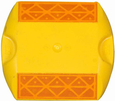 Ladwa 1 Piece Yellow Road Studs Reflectors,Great Reflecting for Speed Bumps, Sidewalks, Pedestrian Crossings, Freeways & Driveways (Yellow) Emergency Sign(Reflective Sign)