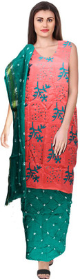 Lattice Cotton Silk Embroidered Multi-purpose Fabric