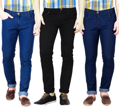 Masterly Weft Slim Men Multicolor Jeans(Pack of 3)