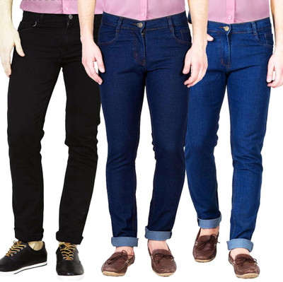 Masterly Weft Slim Men Multicolor Jeans(Pack of 3)