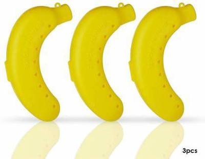 Natation Plastic Banana Case (Yellow) - 3pc 3 Containers Lunch Box 3 Containers Lunch Box(150 ml)