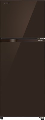 TOSHIBA 325 L Frost Free Double Door 2 Star Refrigerator(Brown Glass, GR-AG36IN(XB))
