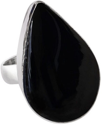 Shubhanjali Drop Shape Ring Black Tourmaline Natural Stone Finger Ring Stone Tourmaline Ring