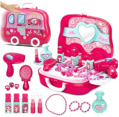NILTOYS Beauty Make up case and Cosmetic Set Suitcase with Makeup Accessories for Children Girls