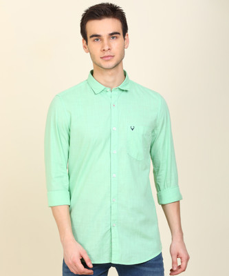 Allen Solly Men Solid Casual Green Shirt