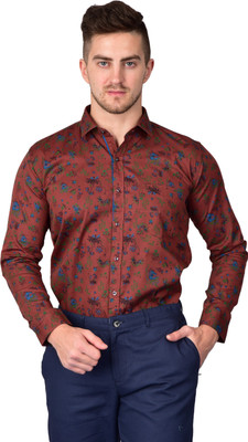 Designupshirts Men Printed Casual Maroon Shirt